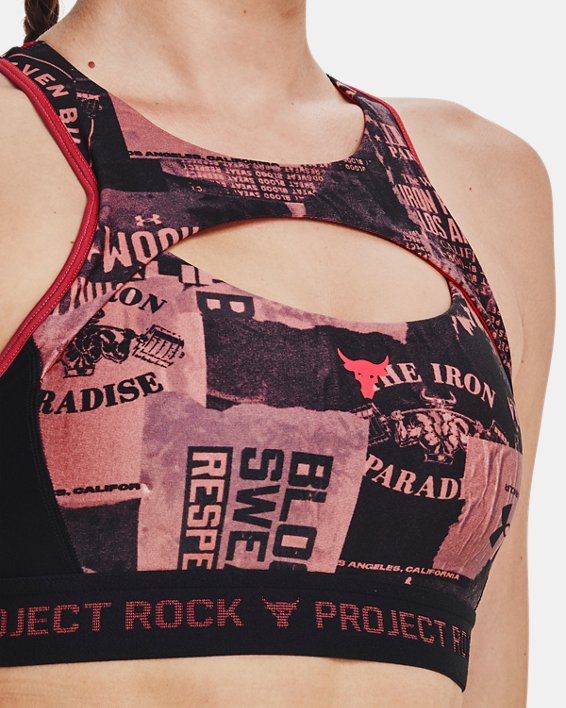 Soutien-gorge de sport imprimé à dos croisé Project Rock pour femmes, Pink, pdpMainDesktop image number 9